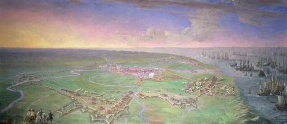 Panoramisch Uitzicht op Gravelines belegerd door de Hertog van Orléans in juli 1643